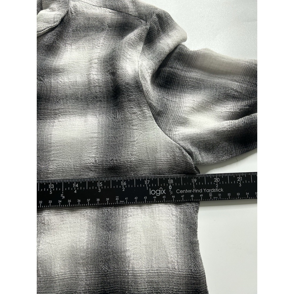 Sundance Catalog Dylan Shirt Women's Small Wool Blend Flannel Black White Plaid - Picture 6 of 8
